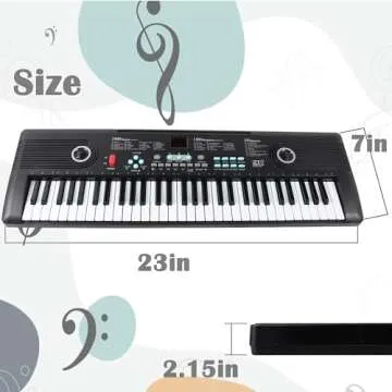 61 Key Digital Piano for Beginners and Kids - Portable & Fun