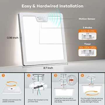 Annaror Motion Sensor Ceiling Light - 3 Colors, 18W