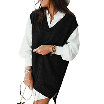 EVALESS Women's V Neck Sweater Vest - Chic & Stylish Comfort for Fall