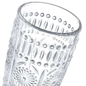 Kingrol 6 Pack 5 Ounces Glass Champagne Flutes, Vintage Sparkling Wine Glasses for Champagne, Cava, Prosecco