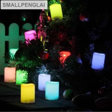 Multi Color Changing Flameless Votive Candles with Remote, 10 Pack Colored Battery Operated Flickering Electric LED Tea Lights Bulk for Christmas Party Wedding Decorations, Batteries Incl.