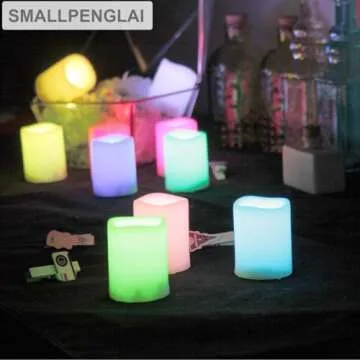 Multi Color Changing Flameless Votive Candles with Remote, 10 Pack Colored Battery Operated Flickering Electric LED Tea Lights Bulk for Christmas Party Wedding Decorations, Batteries Incl.