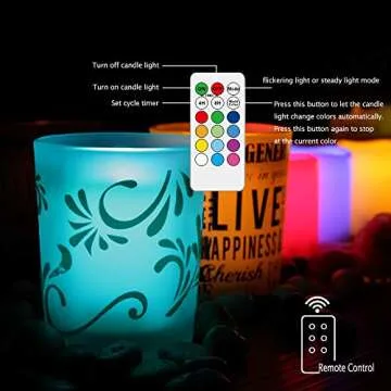 Multi Color Changing Flameless Votive Candles with Remote, 10 Pack Colored Battery Operated Flickering Electric LED Tea Lights Bulk for Christmas Party Wedding Decorations, Batteries Incl.