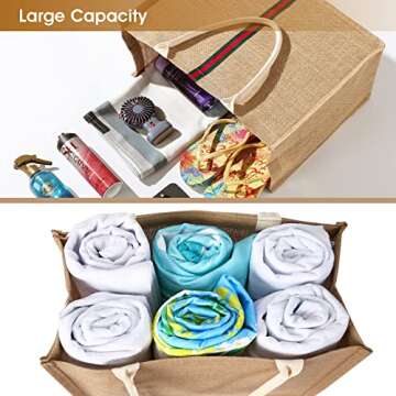 Trifabricy Large Beach Bag - Waterproof Straw Tote