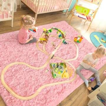 LOCHAS Ultra Soft Indoor Modern Area Rugs Fluffy Living Room Carpets for Children Bedroom Home Decor...