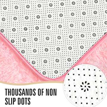 LOCHAS Ultra Soft Indoor Modern Area Rugs Fluffy Living Room Carpets for Children Bedroom Home Decor Nursery Rug 4x5.3 Feet, Pink