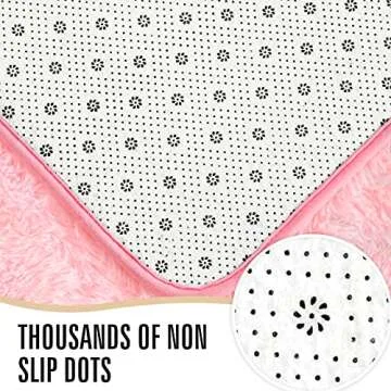 LOCHAS Ultra Soft Indoor Modern Area Rugs Fluffy Living Room Carpets for Children Bedroom Home Decor Nursery Rug 4x5.3 Feet, Pink