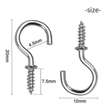 Aylifu Ceiling Screw Hooks - 100-Pack Silver Hooks for Organizing and Decor