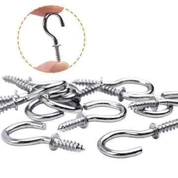 Aylifu 100-Pack Silver Ceiling Screw Hooks for Hanging