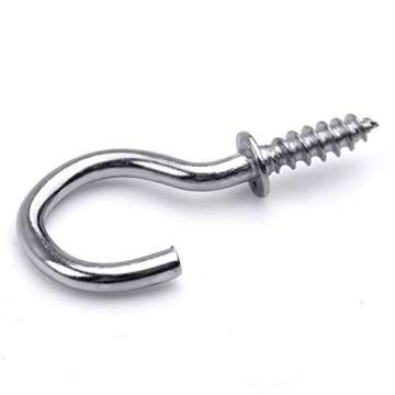 Aylifu 100-Pack Silver Ceiling Screw Hooks for Hanging