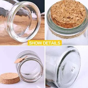 Brajttt Mini Glass Favor Jars with Cork Lids for Unique Gifts