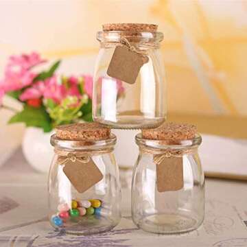Brajttt Mini Glass Favor Jars with Cork Lids for Unique Gifts