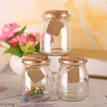 Brajttt Mini Glass Favor Jars with Cork Lids for Unique Gifts