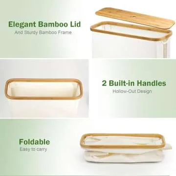 Toilet Paper Basket, Bamboo Toilet Paper Storage - The Ultimate Bathroom Organizer with Bamboo Lid, Large Toilet Paper Holder for up to 9 Mega Rolls, Toilet Paper Storage Cabinet for Bathroom (Beige)