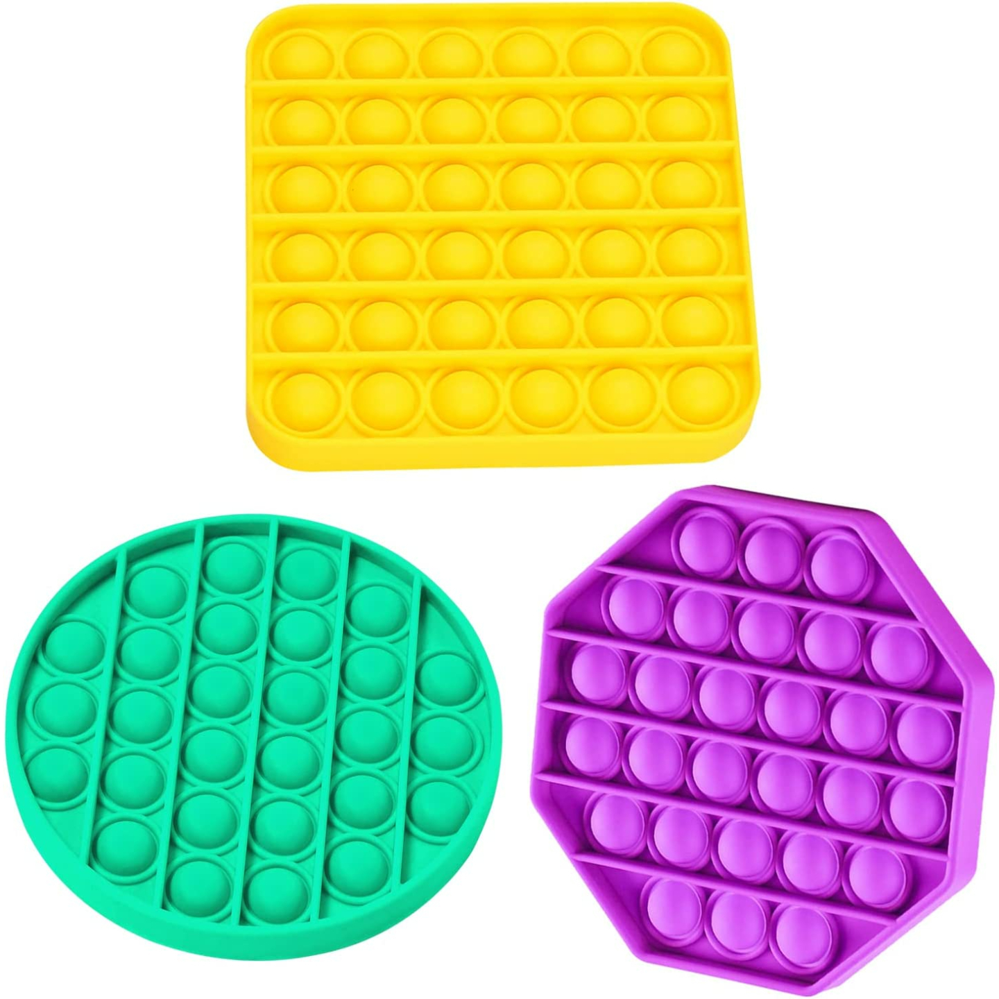 RadBizz Push Pop Bubble Fidget Toy - 3 Pack Stress Relief