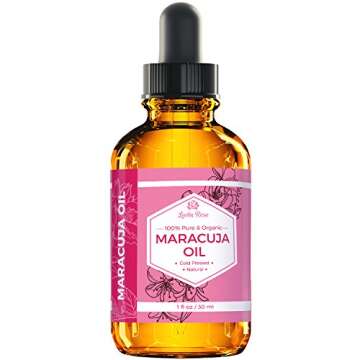 Leven Rose Maracuja Oil, Passion Fruit Seed Oil 100% Natural Moisturizer for Hair Skin and Nails 1 o...
