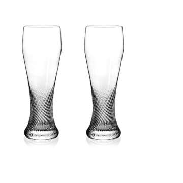 North Mountain Supply Tornado Wheat Beer Glasses - Great for All Wheat Beers - 23 Ounces - Set of 2