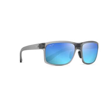 Maui Jim Pokowai Arch Sunglasses with PolarizedPlus2 Technology in Translucent Matte Grey/Blue Hawai...