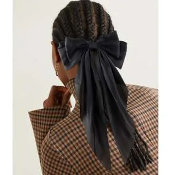 Stylish 3Pcs Silky Satin Hair Bows for Women & Teens