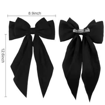 Stylish 3Pcs Silky Satin Hair Bows for Women & Teens