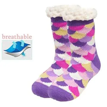 Winter Kids Fuzzy Slipper Socks for Cozy Comfort