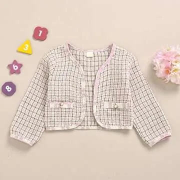 BTDECLAR Toddler Baby Girls Long Sleeve Plaid Cardigan Sweater Outwear Pullover Top Tutu Skirt Princess Party Dress Outfits