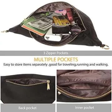 INICAT Fanny Packs for Women,Fashion Waist Packs Crossbody Bum Bag with Adjustable Strap for Travel Sports (Style3-Coffee)