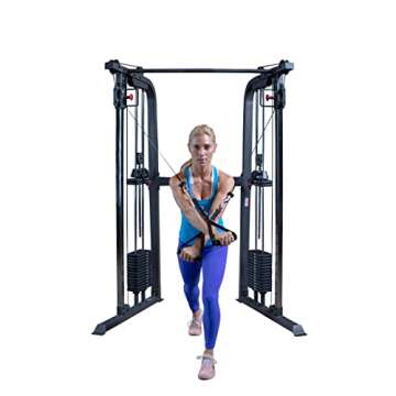 Body-Solid Powerline (PFT100) Cable Crossover Exercise Machine for Home & Commercial Gym, Functional Training Center with Dual 160lbs. Weights Stack for Cable Workout