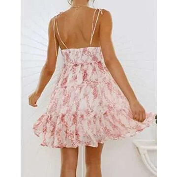 Mansy Womens Juniors Cute Spring Fit and Lantern Ruffle Chiffon Long Sleeve Elegant Boho Hawaiian Fl...