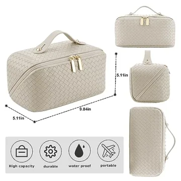 ALEXTINA Makeup Organizer Bag - Large Capacity & Waterproof