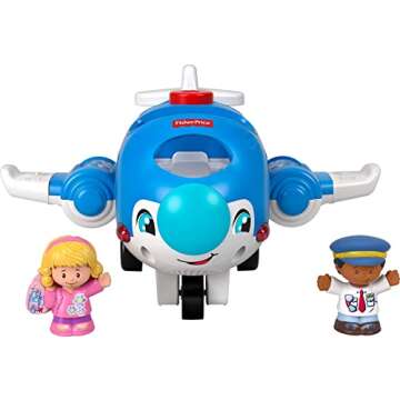 Fisher-Price Little People Musical Toddler Toy Travel Together Airplane with Lights Sounds & 2 Figures for Ages 1+ Years