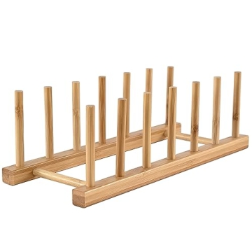 INNERNEED Bamboo Wooden Dish Rack - Compact Kitchen Storage Solution