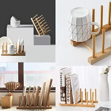 Compact Bamboo Dish Rack for Stylish Kitchen Organization