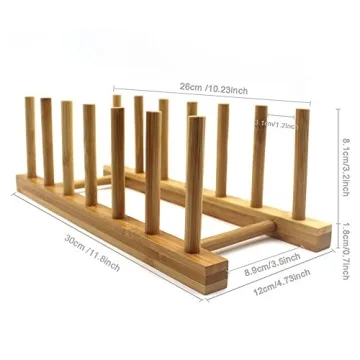 Compact Bamboo Dish Rack for Stylish Kitchen Organization
