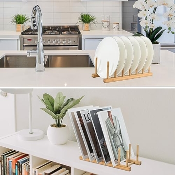 Compact Bamboo Dish Rack for Stylish Kitchen Organization