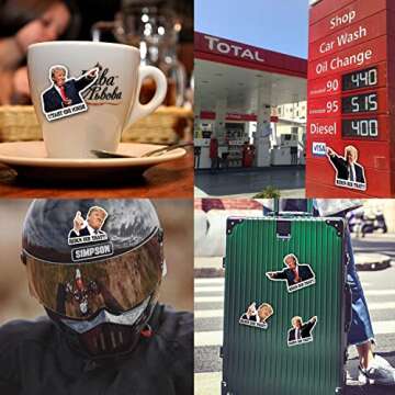 BumperBros 100 Variety Pack Biden Did That Donald Trump Joe Biden Funny - High Gas Prices - Weatherproof - UV Resistant Stickers