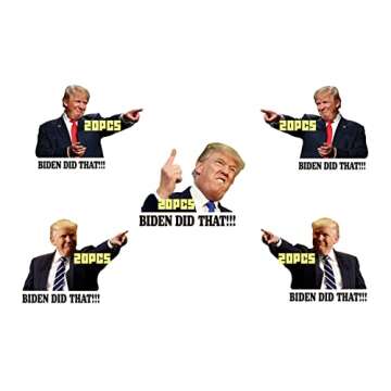 BumperBros 100 Variety Pack Biden Did That Donald Trump Joe Biden Funny - High Gas Prices - Weatherproof - UV Resistant Stickers