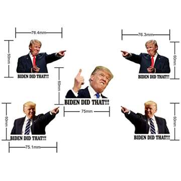 BumperBros 100 Variety Pack Biden Did That Donald Trump Joe Biden Funny - High Gas Prices - Weatherproof - UV Resistant Stickers