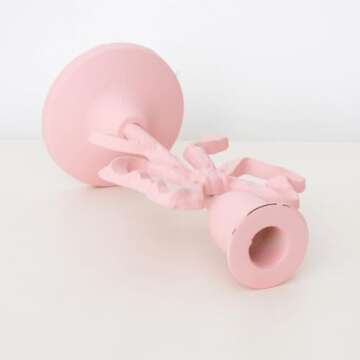 Elegant White Bow-Knot Iron Taper Candle Holder for Home Decor