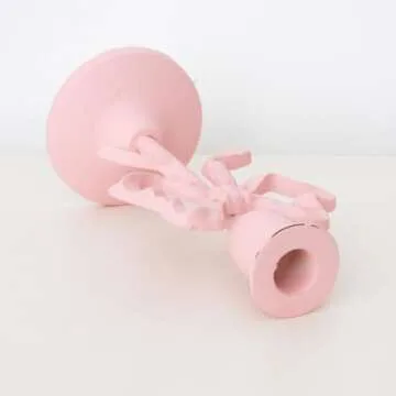 Elegant White Bow-Knot Iron Taper Candle Holder for Home Decor