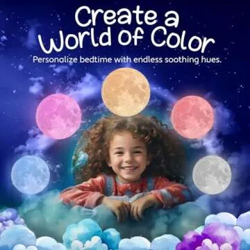 Mind-Glowing Moon Lamp - 3D Moon Night Light for Kids Bedroom - Globe Nightlight with Multi Color LED, Touch/Remote Control - Christmas Gift for 4-10 Year Old Girls & Boys - Space Decor (4.7 inch)