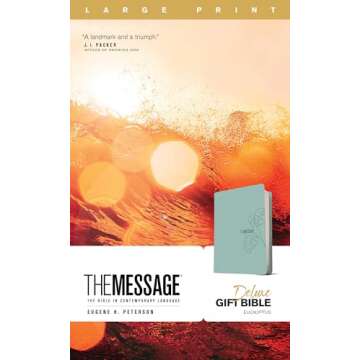 The Message Deluxe Gift Bible, Large Print (Leather-Look, Eucalyptus): The Bible in Contemporary Lan...