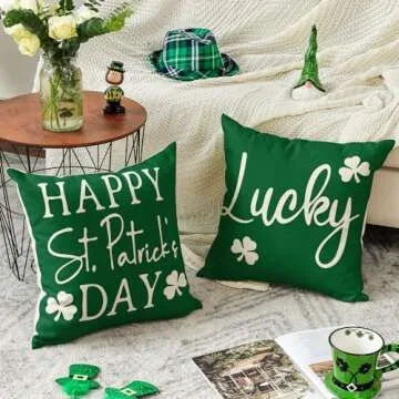 AVOIN Shamrock Throw Pillow Cover Set for St. Patrick's Day
