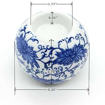 Elegant Blue and White Porcelain Candle Holder