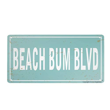 Retro Beach Bum BLVD Metal Sign for Home Decor
