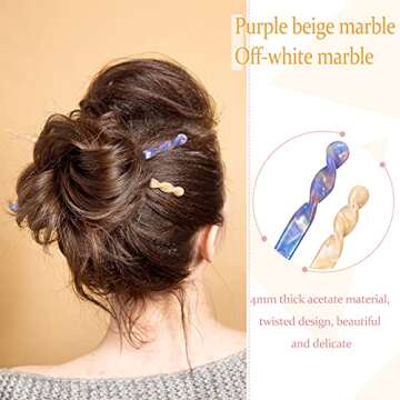 12 Pieces Acetate Hair Sticks Hair Chopsticks Tortoise Shell Leopard Print Shell Pins Vintage Chines...