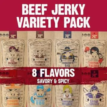 Righteous Felon Beef Jerky Variety Pack | Gourmet Snack Pack