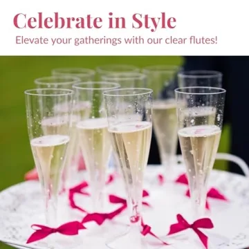 Elegant Prestee Plastic Champagne Flutes - 24 Pack for Parties