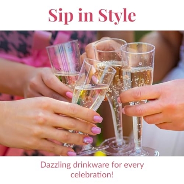 Elegant Prestee Plastic Champagne Flutes - 24 Pack for Parties