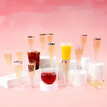Elegant Prestee Plastic Champagne Flutes - 24 Pack for Parties